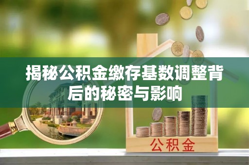 绛县揭秘公积金缴存基数调整背后的秘密与影响