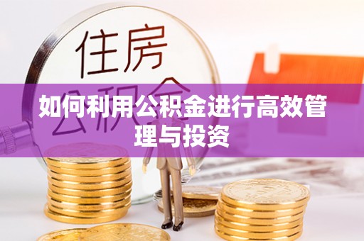 绛县如何利用公积金进行高效管理与投资